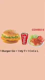 Hình ảnh COMBO 6 ( 1 burger gà rán + 1 mỳ ý + 1 coca)