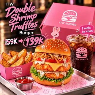 Hình ảnh ITW6 Set double shrimp burger with premium truffle sauce +1 drink +medium potato
