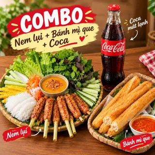 Hình ảnh Hẹn Kèo 2 Người | Nem Lụi + 10 Bánh Mì Que + 2 Coca