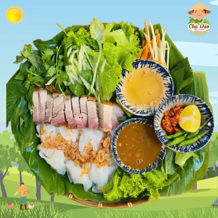 Bánh Ướt mẹt Heo Quay - 72.000 ₫ tại Chú Đào Lochi - Bún Mắm Nêm & Nem Nướng Nha Trang - Lê Văn Lương
