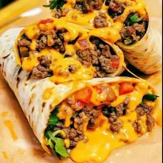 Hình ảnh Tacos bò bơ tỏi + tôm chiên giòn+ ly nước ngọt 
