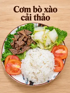 Hình ảnh Cơm bò xào cải thảo