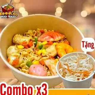 Hình ảnh Combo 3 suất mì fulltopping kèm salat rau củ