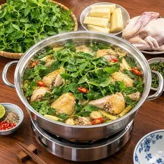 Hình ảnh lẩu gà lá é nhỏ