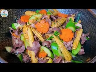 Hình ảnh Bắp non xào bò +cơm