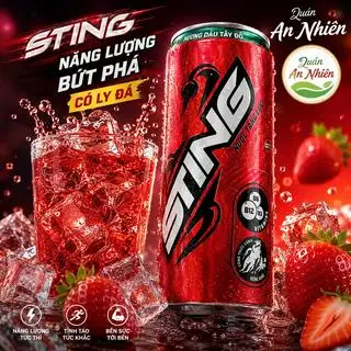 Hình ảnh Sting + Ly đá