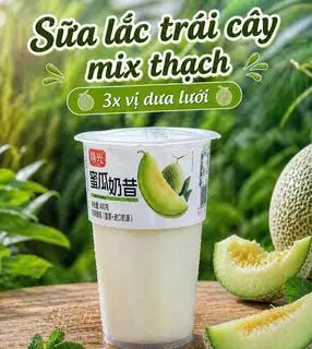 ComBo 3 Ly Sữa Lắc Trái Cây Mix Thạch Vị Dưa Lưới 400g Full Topping - 99.000 ₫ tại Nước Sữa Chua Trái Cây Thạch YOBAO - Võ Văn Kiệt
