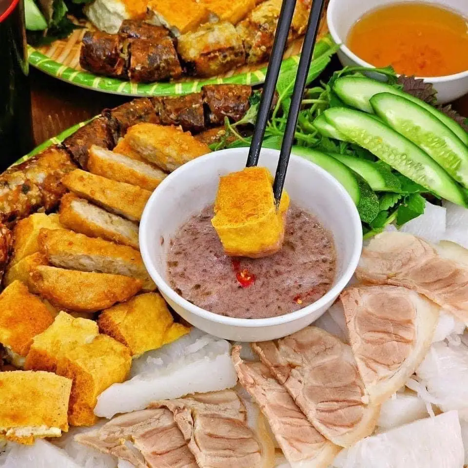 Hình ảnh bún đậu đầy đủ+1 trà quất
