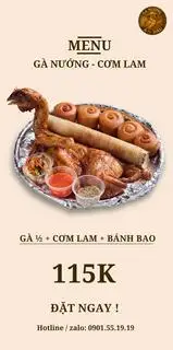 Hình ảnh GÀ 1/2 + 1 CƠM LAM + 5 BÁNH BAO