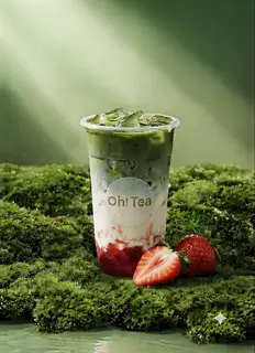 Matcha latte strawberry - 52.000 ₫ tại  Oh Tea - Trà Sữa & Bánh Tráng - Nguyễn Thượng Hiền