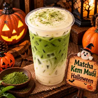 Hình ảnh Matcha Kem Muối Halloween - Xanh Mê Hoặc – Kem Muối Béo Mịn