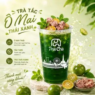 Hình ảnh Trà Tắc Ô Mai Thái Xanh - ชาเขียวแทค - Size L (700ml)