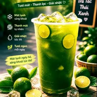 Hình ảnh Trà Tắc Thái Xanh _ Ly nhỏ 700ML Sale Mua 2 Tặng 1ly 
