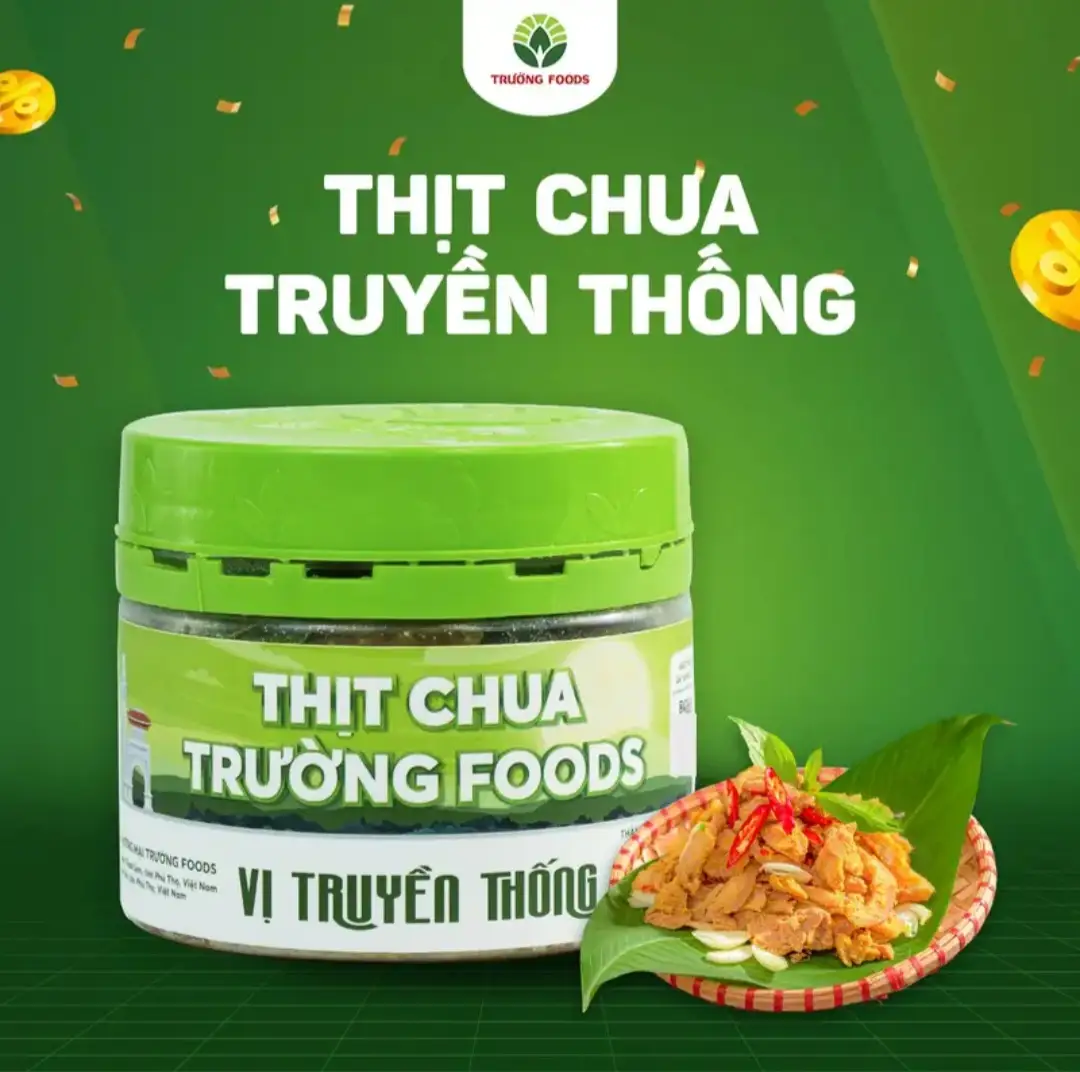 Hình ảnh Thịt Chua Trường Foods- Truyền Thống /1 Hộp (Tặng kèm lá sung)