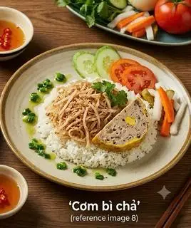 Hình ảnh Cơm tấm bì chả (tặng canh rong biển)