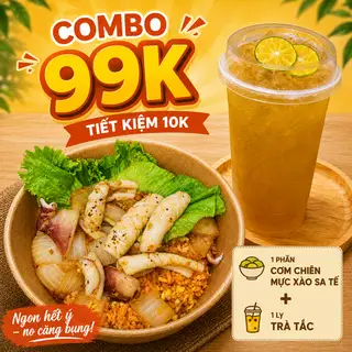 Combo 01 Cơm Mực Xào Sa Tế + 01 Lục Trà Tắc - 99.000 ₫ tại Hồng Ký - Nui Xào, Cơm Chiên & Lẩu Thái - Bến Vân Đồn