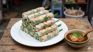 Gỏi Cuốn Tôm Thịt - 10.000 ₫ tại Gỏi Cuốn Mắm Nêm - Chị Mỹ - Thích Quảng Đức