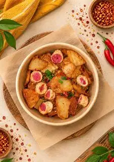 Hình ảnh Khoai trộn mực xoắn