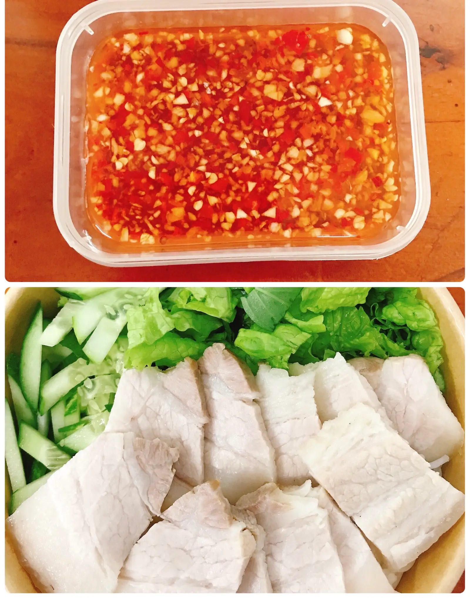 Bún nước mắm tỏi ớt thịt luộc - 56.000 ₫ tại Bún Mắm Nêm Cô Trân - Chu Văn An