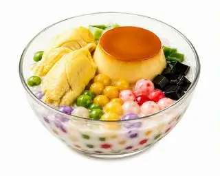 Hình ảnh Chè Thái sầu riêng mix flan