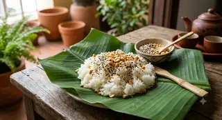 Hình ảnh Xôi trắng+ muối vừng (ăn chay)