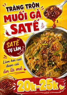 Bánh tráng trộn muối gà sa tế - 25.000 ₫ tại Trạm Ăn Vặt MonMon - Tráng Trộn Muối Gà, Trà Tắc & Trà Sữa - Trần Văn Hoàng