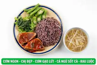 Hình ảnh Cơm gạo lức - Cá kiềm - Rau luộc . canh 