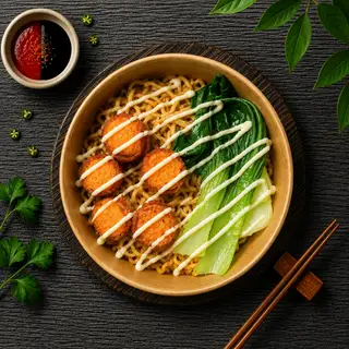 Hình ảnh Mì trộn sò điệp surimi