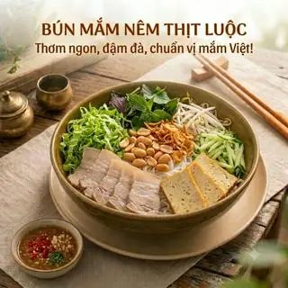 Bún mắm nêm thịt luộc - 44.250 ₫ tại Bếp Nhà Ngân - Bún nước tương & Bún mắm nêm - Hiệp Nhất