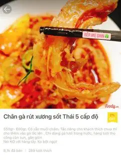 Chân gà rút xương sốt Thái 5 cấp độ - 139.000 ₫ tại Bếp Mẹ Shin Will - Chân Gà Sốt Thái Cay 5 Cấp Độ, Trà Sữa & Ăn Vặt - Đường Số 20