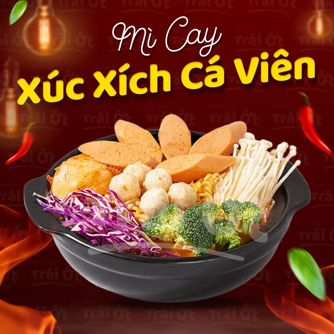 Mì Cay Xúc Xích Cá Viên - 49.000 ₫ tại Mì Cay Trái Ớt Gò Vấp - Đường 20