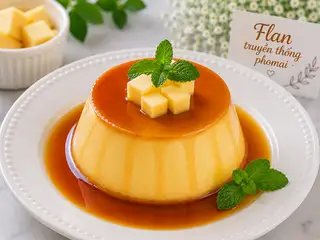 Flan truyền thống phô mai - 17.000 ₫ tại Maika Flan - Bánh Tráng Trộn & Pana Cotta - Chung Cư Ấn Quang