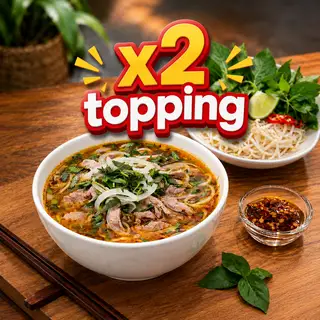 Bún Bò Tái Thái Tử ( tặng kèm trà tắc) - 109.000 ₫ tại Bún Bò Huế Đặc Biệt My My - Cách Mạng Tháng 8