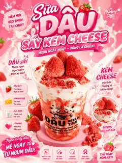 Hình ảnh Sữa dâu sấy kem cheese
