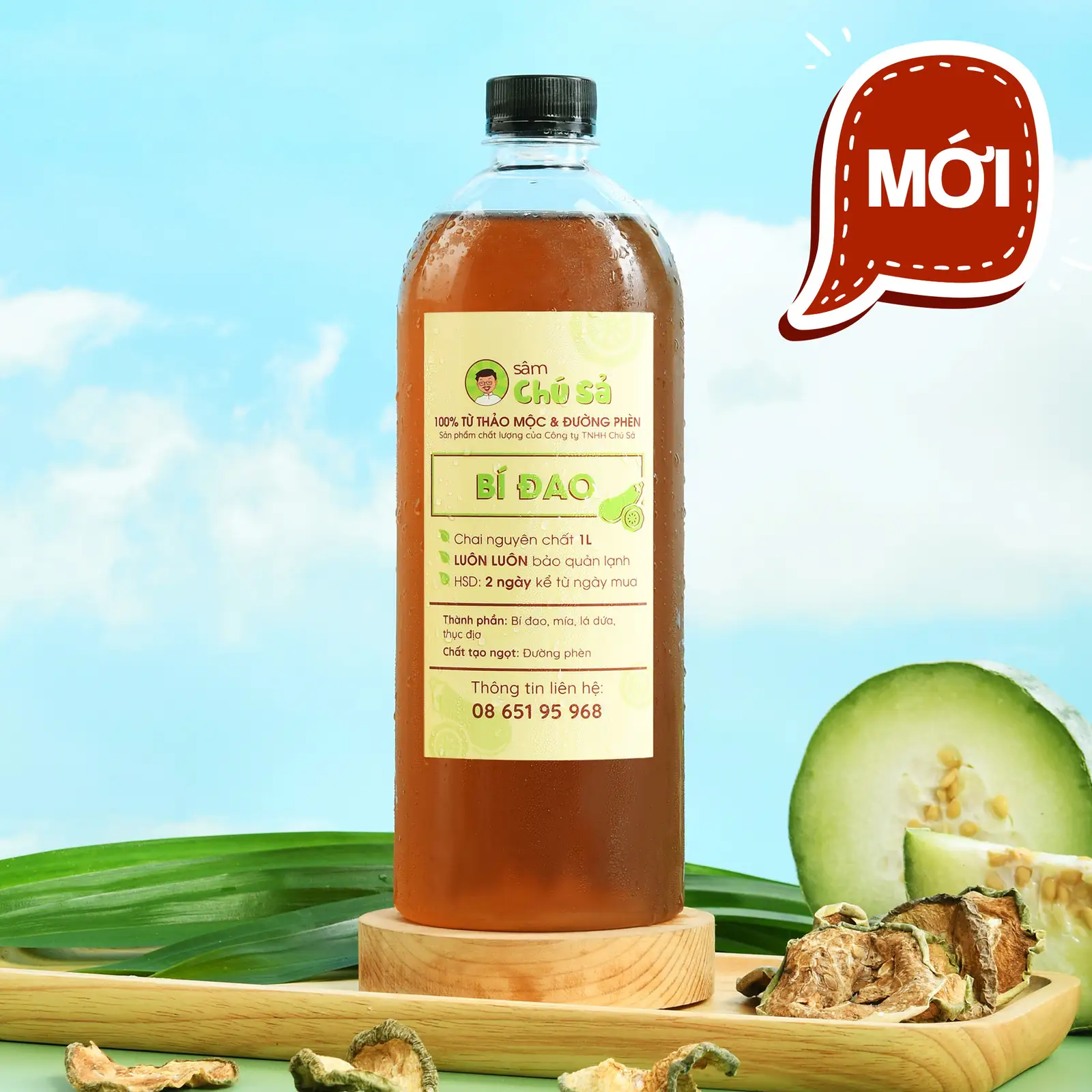 Hình ảnh MỚI - Bí đao nguyên chất chai 1 lit