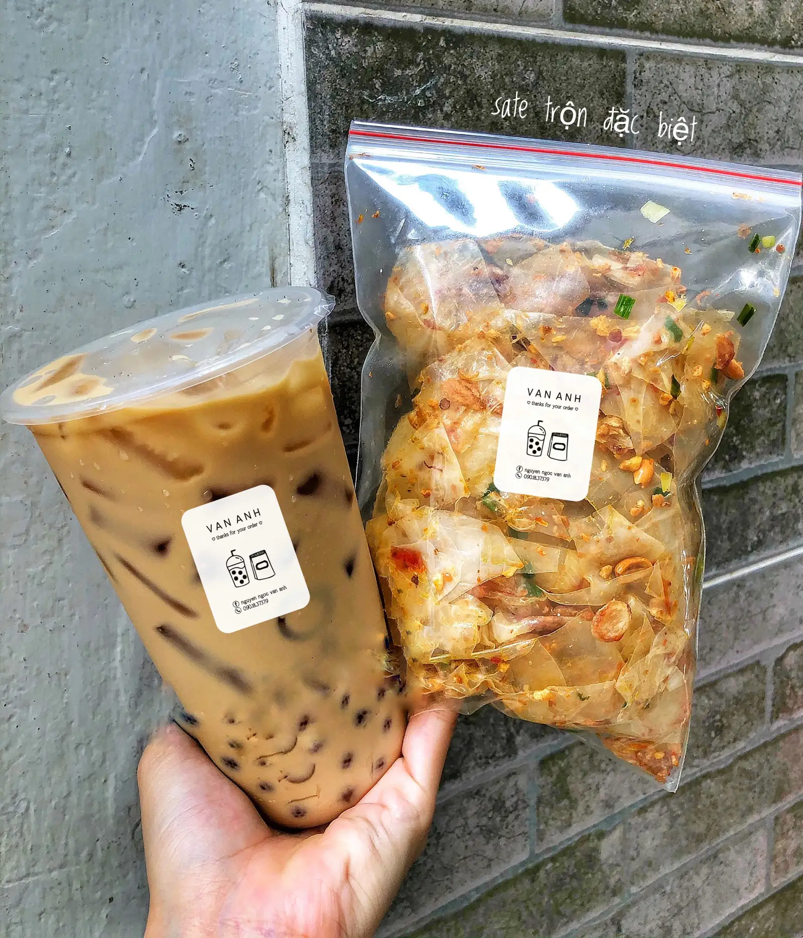 Lục trà sữa Full Topping + Sate trộn đặc biệt  - 88.000 ₫ tại Ngọc Vân Anh - Bánh Tráng & Trà Sữa - Lê Văn Sỹ