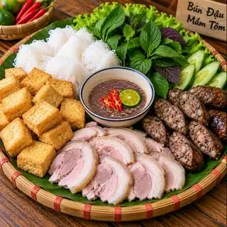 Hình ảnh Bún Đậu Thịt Chân Giò - Dồi Rán