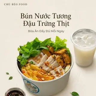 Bún Đậu Trứng Thịt Luộc - Tặng 1 nước và trái cây - 55.000 ₫ tại Chú Béo Food - Bún Nước Tương & Bánh Hỏi Heo Quay - Chung Cư Mỹ Phước