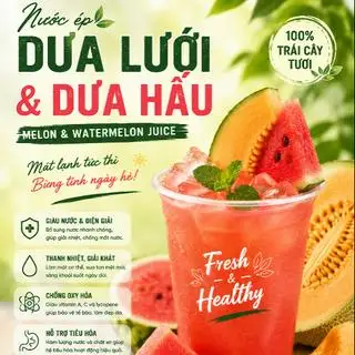 Hình ảnh Nước ép Dưa lưới + Dưa hấu