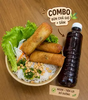 Hình ảnh Combo bún chả giò nhân tôm thịt - 1 chai nước sâm