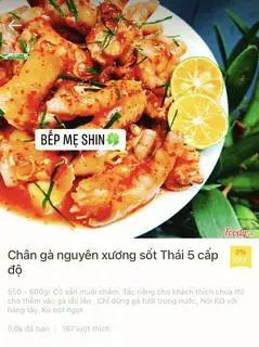 Chân gà nguyên xương sốt Thái 5 cấp độ - 99.000 ₫ tại Bếp Mẹ Shin Will - Chân Gà Sốt Thái Cay 5 Cấp Độ, Trà Sữa & Ăn Vặt - Đường Số 20