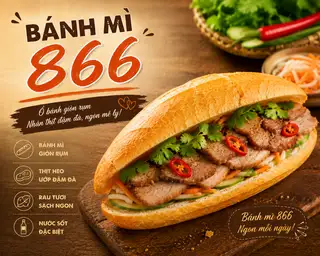 Bánh mì thịt khìa - 33.000 ₫ tại Bánh Mì Thịt 866 - Trường Sa