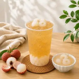 Hình ảnh Trà vải thạch dừa hạt chia