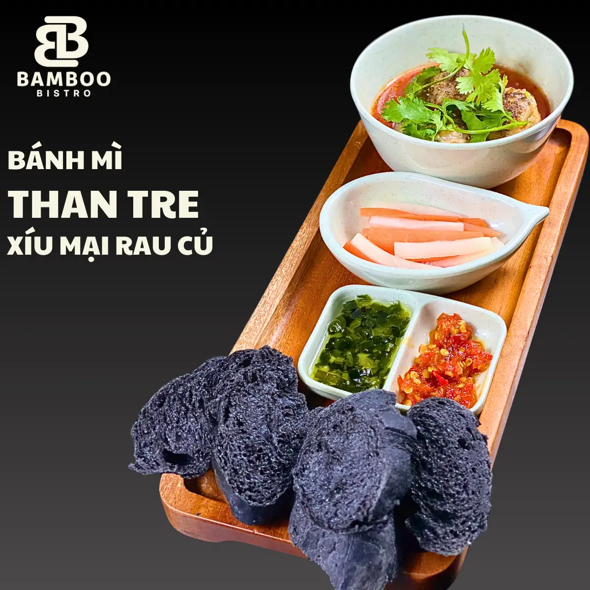 Bánh mì than tre xíu mại rau củ - 69.000 ₫ tại Bamboo Bistro Coffee & Healthy Food - Võ Thị Sáu