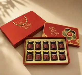 Hình ảnh Hộp quà cao cấp & 10 hũ yến chưng mix vị, chọn topping bên dưới (Sz 75ml - 10g yến sợi cao cấp)