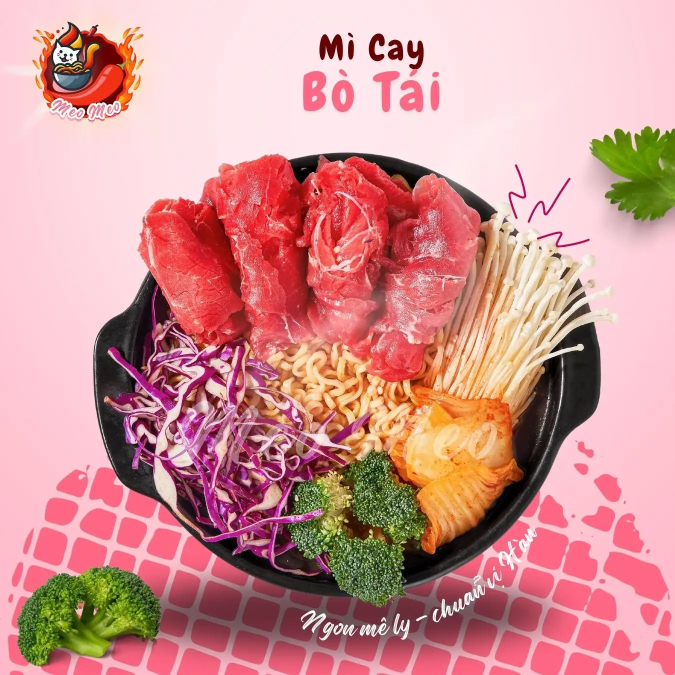Mì cay Bò Tái - 68.000 ₫ tại Mì Cay Meo Meo - Tam Hà