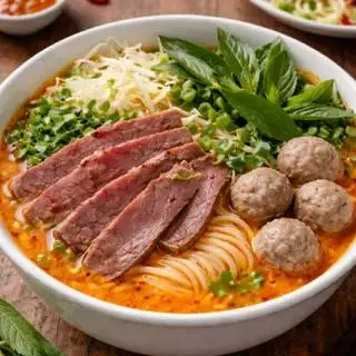 Hình ảnh bún thái bò cá viên 