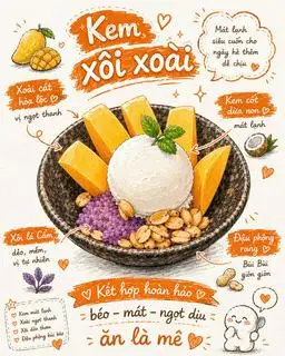 Kem Xôi Xoài Thanh Mát - 47.000 ₫ tại Kem Xôi Dừa & Xôi Xoài - Kem Dừa Non - Nguyễn Văn Linh
