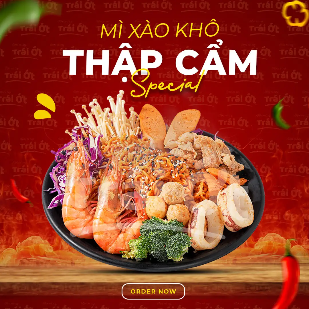 Mì Xào Cay Khô Thập Cẩm Special - 83.000 ₫ tại Mì Cay Trái Ớt - Hoàng Hoa Thám