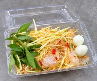 Hình ảnh Bánh tráng dẻo trộn mỡ hành 2 trứng